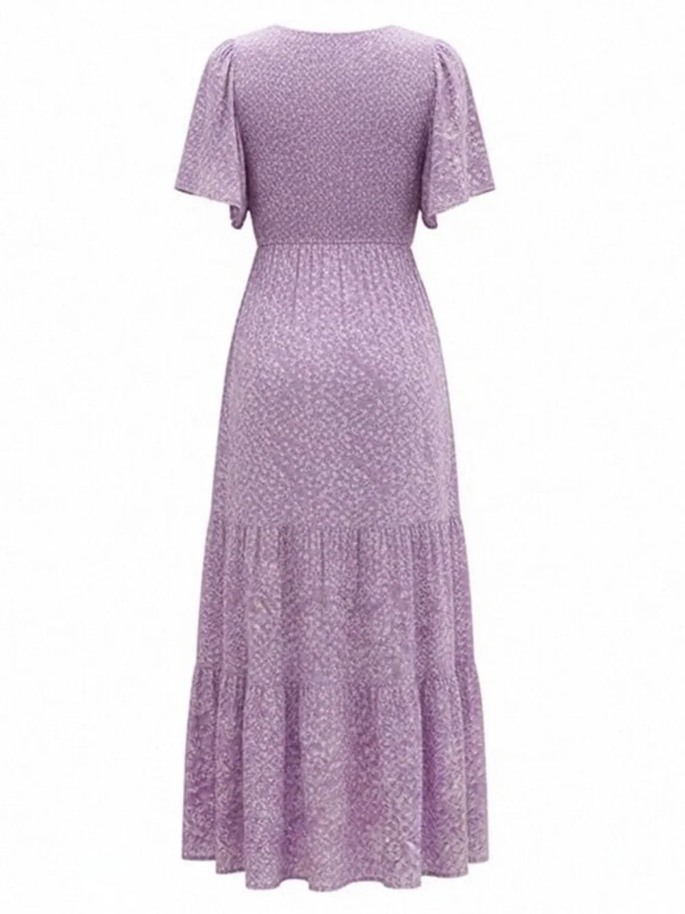 Lavender Floral Tiered Maxi Dress - Women Size M